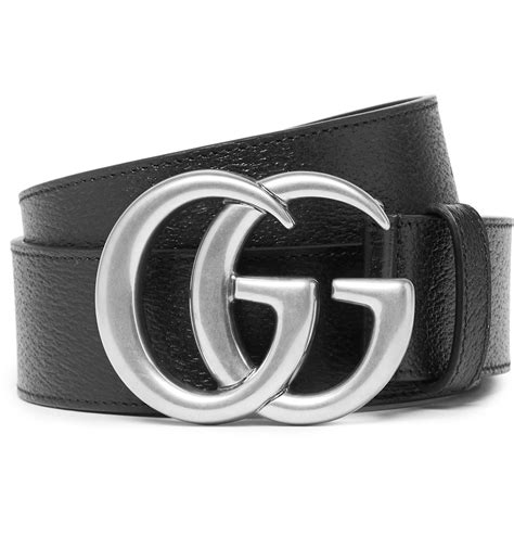 men's black leather Gucci belt